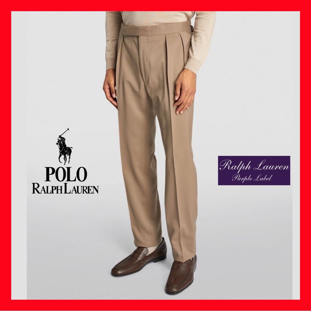 $695 Ralph Lauren Purple Label Wool Gregory Slim Trousers Pants Men's Size 34